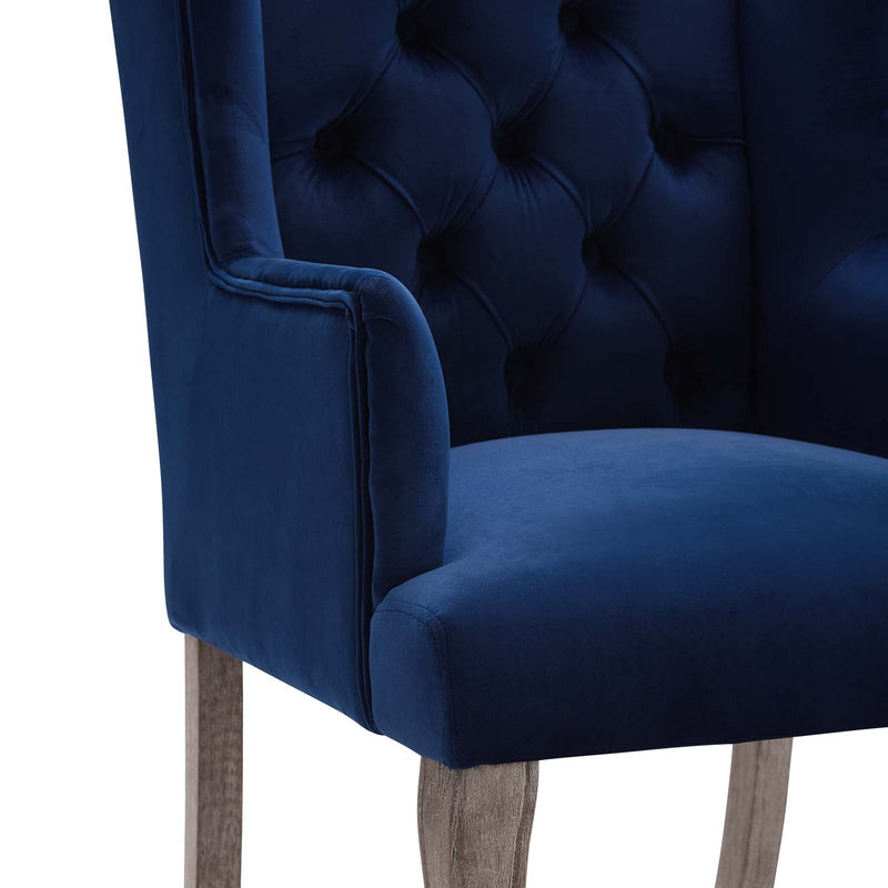 Bellamy French Vintage Dining Performance Velvet Armchair