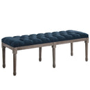 Billie French Vintage Upholstered Fabric Bench