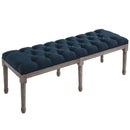 Billie French Vintage Upholstered Fabric Bench