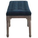 Billie French Vintage Upholstered Fabric Bench