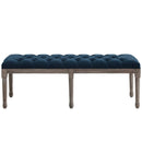 Billie French Vintage Upholstered Fabric Bench