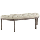 Loyal Vintage French Upholstered Fabric Semi-Circle Bench