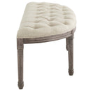 Loyal Vintage French Upholstered Fabric Semi-Circle Bench