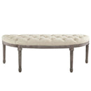 Loyal Vintage French Upholstered Fabric Semi-Circle Bench