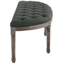 Loyal Vintage French Upholstered Fabric Semi-Circle Bench