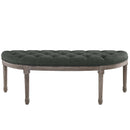 Loyal Vintage French Upholstered Fabric Semi-Circle Bench