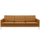 Granger Tufted Upholstered Faux Leather Sofa