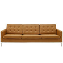 Granger Tufted Upholstered Faux Leather Sofa