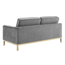 Granger Gold Stainless Steel Leg Performance Velvet Loveseat