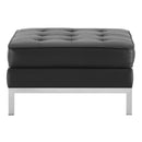 Granger Tufted Upholstered Faux Leather Ottoman