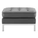 Granger Tufted Upholstered Faux Leather Ottoman