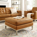 Granger Tufted Upholstered Faux Leather Ottoman