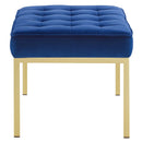 Granger Gold Stainless Steel Leg Medium Performance Velvet Bench