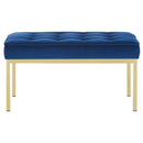 Granger Gold Stainless Steel Leg Medium Performance Velvet Bench