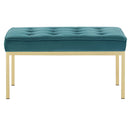 Granger Gold Stainless Steel Leg Medium Performance Velvet Bench