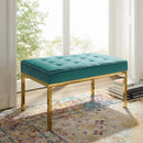 Granger Gold Stainless Steel Leg Medium Performance Velvet Bench