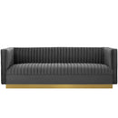 Jimmy Vertical Channel Tufted Performance Velvet Sofa