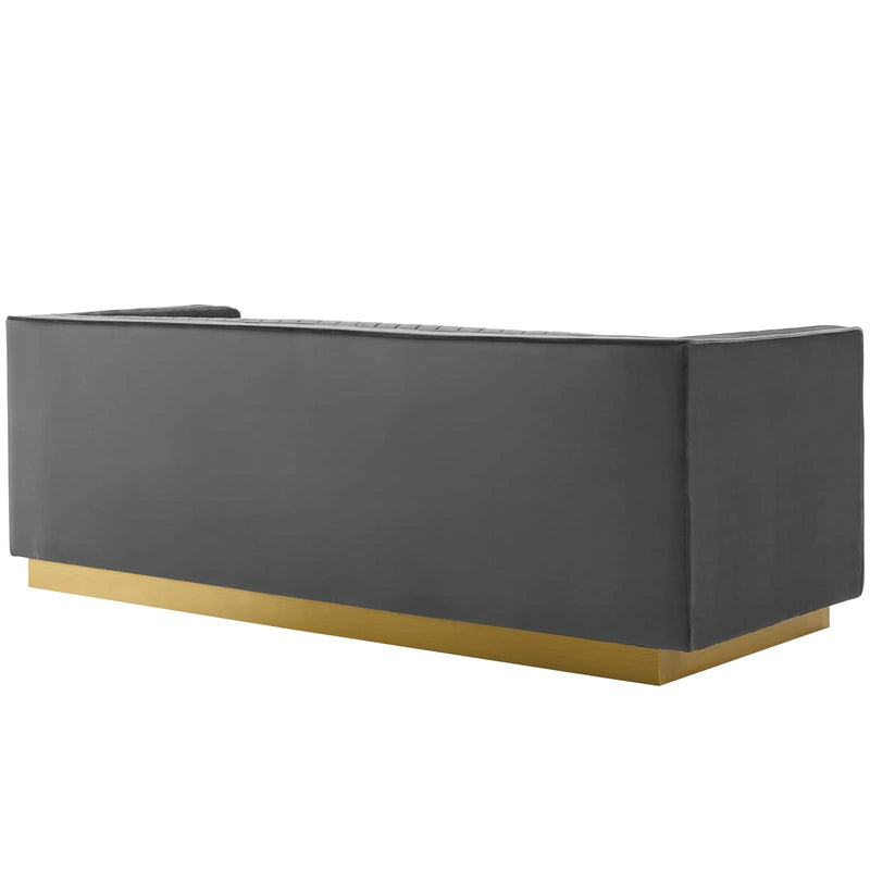 Jimmy Vertical Channel Tufted Performance Velvet Sofa