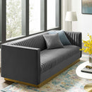 Jimmy Vertical Channel Tufted Performance Velvet Sofa