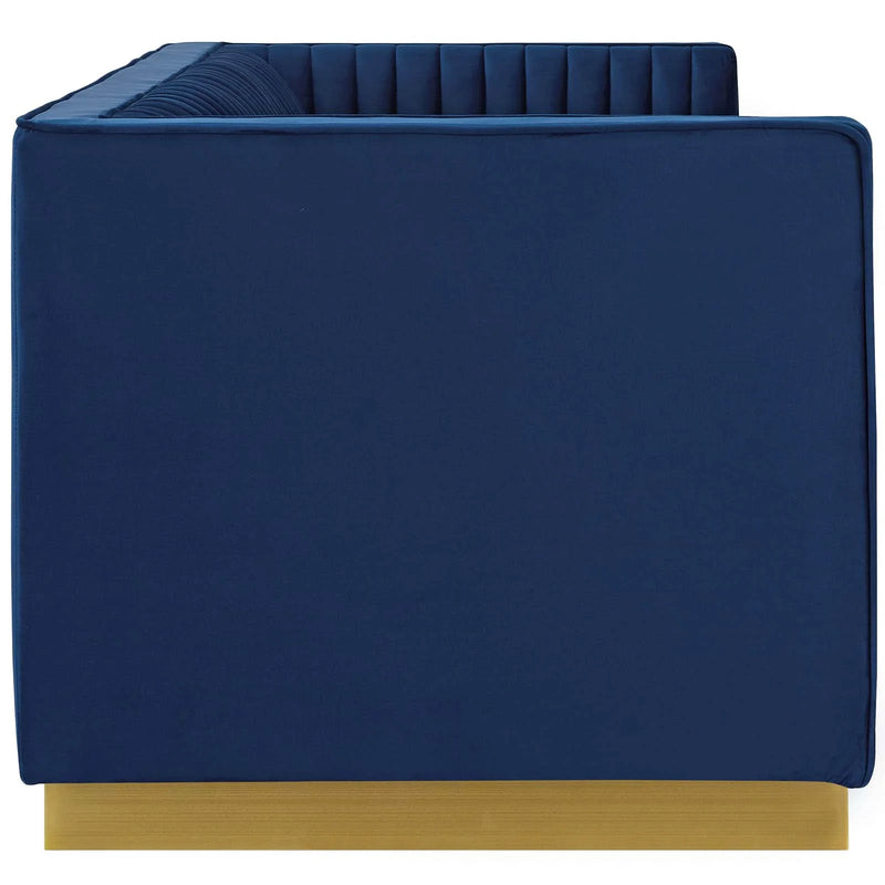 Jimmy Vertical Channel Tufted Performance Velvet Sofa