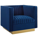 Jimmy Vertical Channel Tufted Accent Performance Velvet Armchair