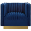 Jimmy Vertical Channel Tufted Accent Performance Velvet Armchair