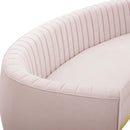 Titan Vertical Channel Tufted Curved Performance Velvet Sofa