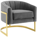 Lauryn Vertical Channel Tufted Performance Velvet Accent Armchair