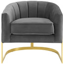 Lauryn Vertical Channel Tufted Performance Velvet Accent Armchair