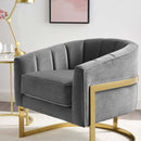 Lauryn Vertical Channel Tufted Performance Velvet Accent Armchair