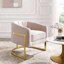 Lauryn Vertical Channel Tufted Performance Velvet Accent Armchair
