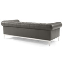 Jayda Tufted Button Upholstered Leather Chesterfield Sofa