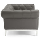 Jayda Upholstered Leather Chesterfield Loveseat