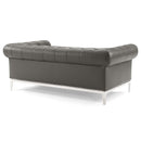Jayda Upholstered Leather Chesterfield Loveseat