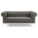 Jayda Upholstered Leather Chesterfield Loveseat