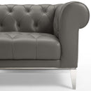Jayda Upholstered Leather Chesterfield Loveseat