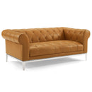 Jayda Upholstered Leather Chesterfield Loveseat
