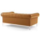 Jayda Upholstered Leather Chesterfield Loveseat