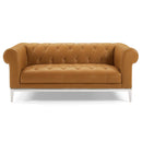 Jayda Upholstered Leather Chesterfield Loveseat