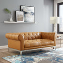 Jayda Upholstered Leather Chesterfield Loveseat