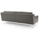 Kaiser 83.5" Stainless Steel Base Leather Sofa