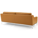 Kaiser 83.5" Stainless Steel Base Leather Sofa