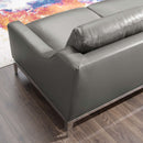 Kaiser 64" Stainless Steel Base Leather Loveseat