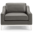 Kaiser Stainless Steel Base Leather Armchair
