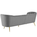 Natalia Vertical Channel Tufted Curved Performance Velvet Sofa