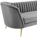 Natalia Vertical Channel Tufted Curved Performance Velvet Sofa