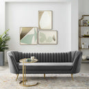 Natalia Vertical Channel Tufted Curved Performance Velvet Sofa