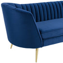 Natalia Vertical Channel Tufted Curved Performance Velvet Sofa