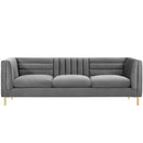Lina Channel Tufted Performance Velvet Sofa