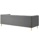 Lina Channel Tufted Performance Velvet Sofa
